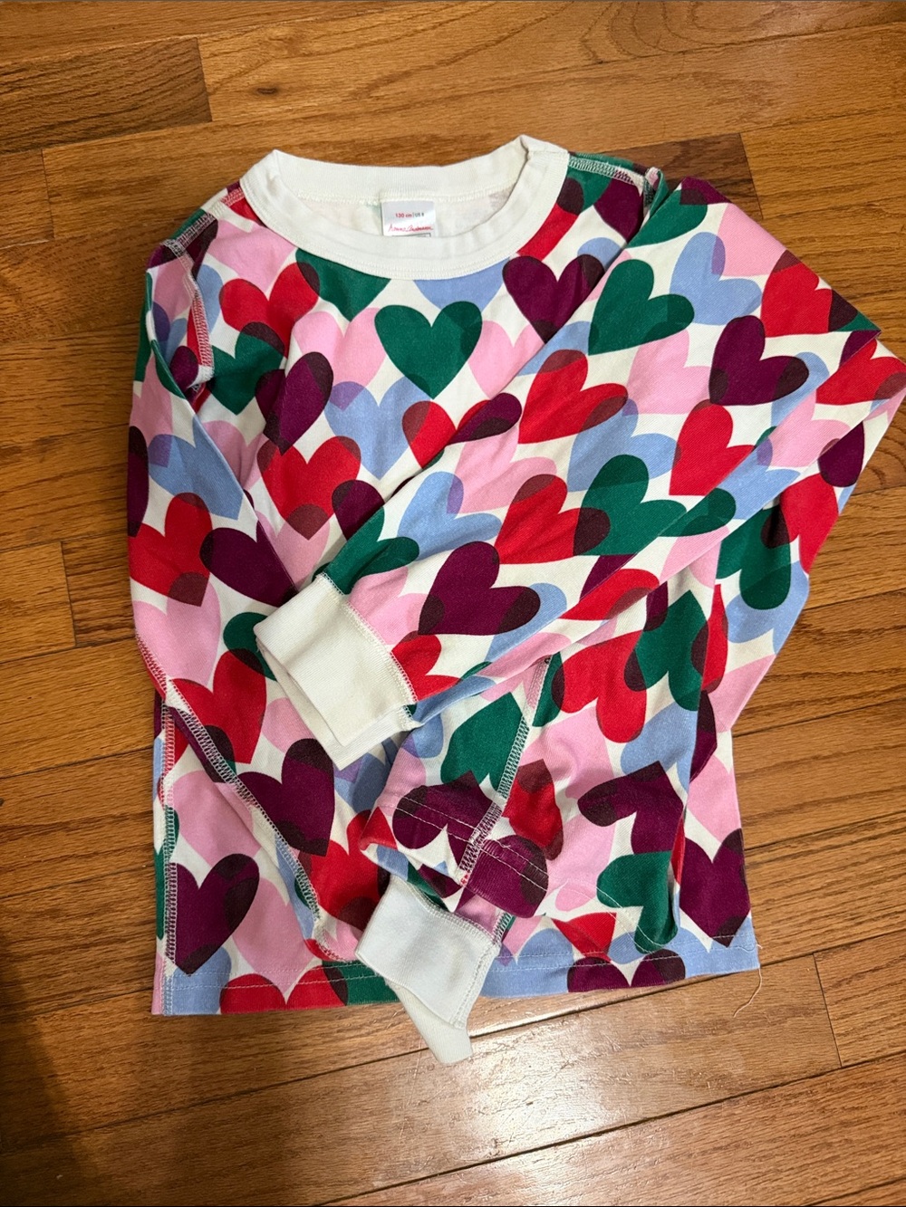 Hanna Andersson Heart Print Pajama Top in Pink, Red, Green, Purple, Blue